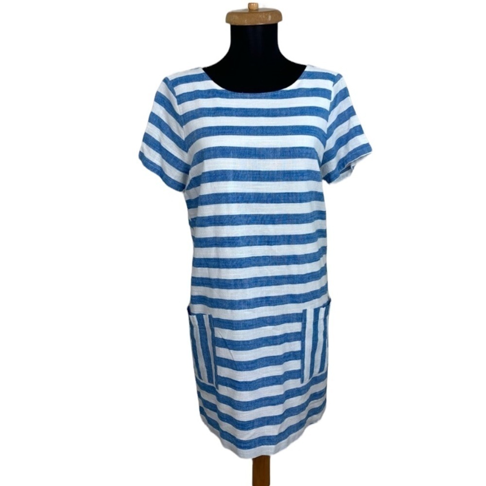 Linen Blend Striped Dress